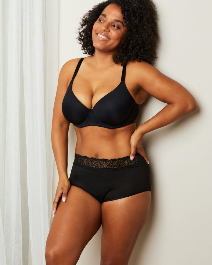 Ladies Front Lace Detail Full Brief Panty