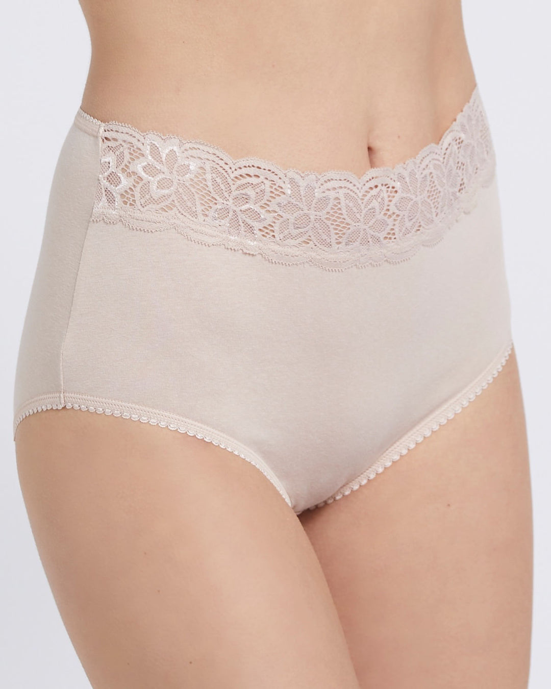 Ladies Front Lace Detail Full Brief Panty