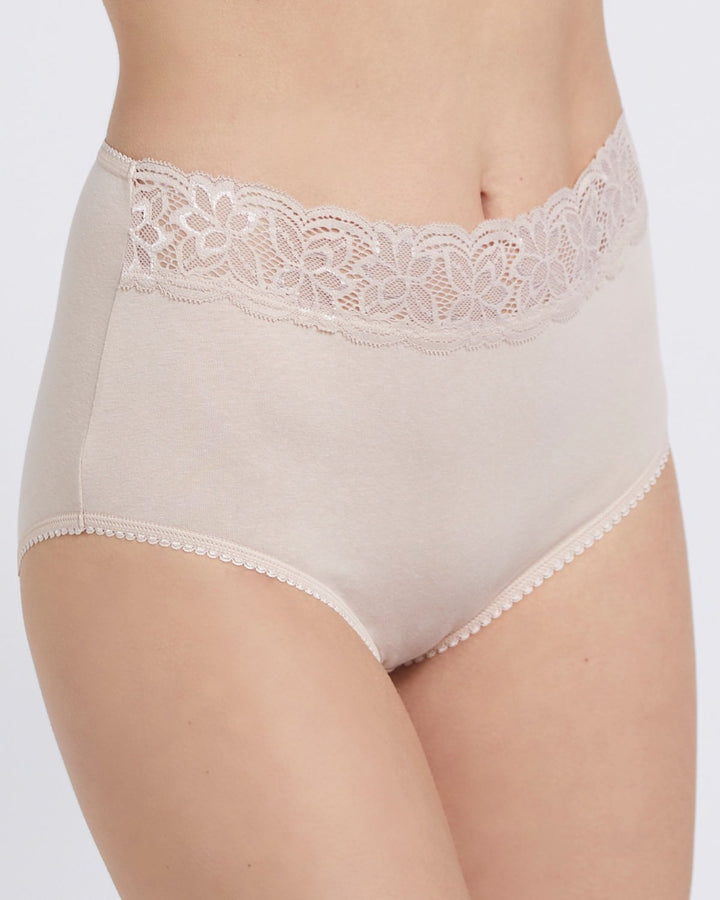 Ladies Front Lace Detail Full Brief Panty
