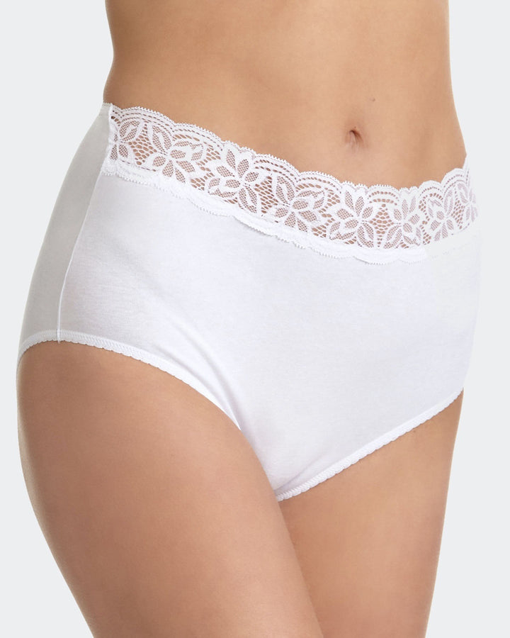 Ladies Front Lace Detail Full Brief Panty