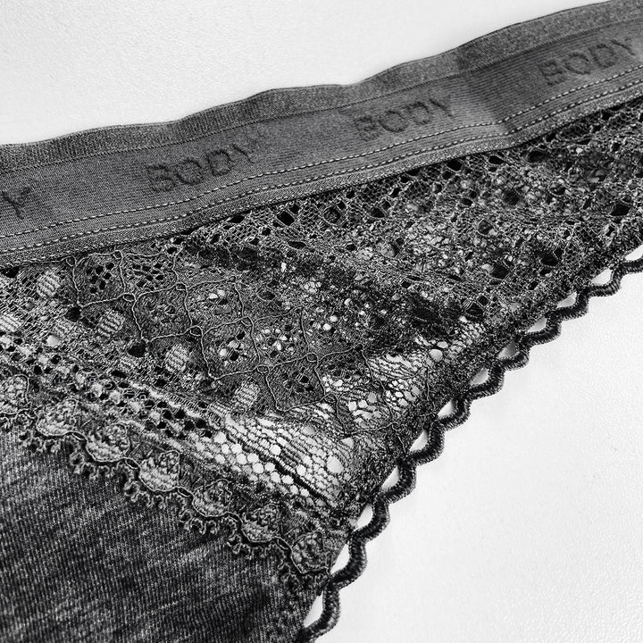 Ladies Mid Rise Cotton Lace Thong