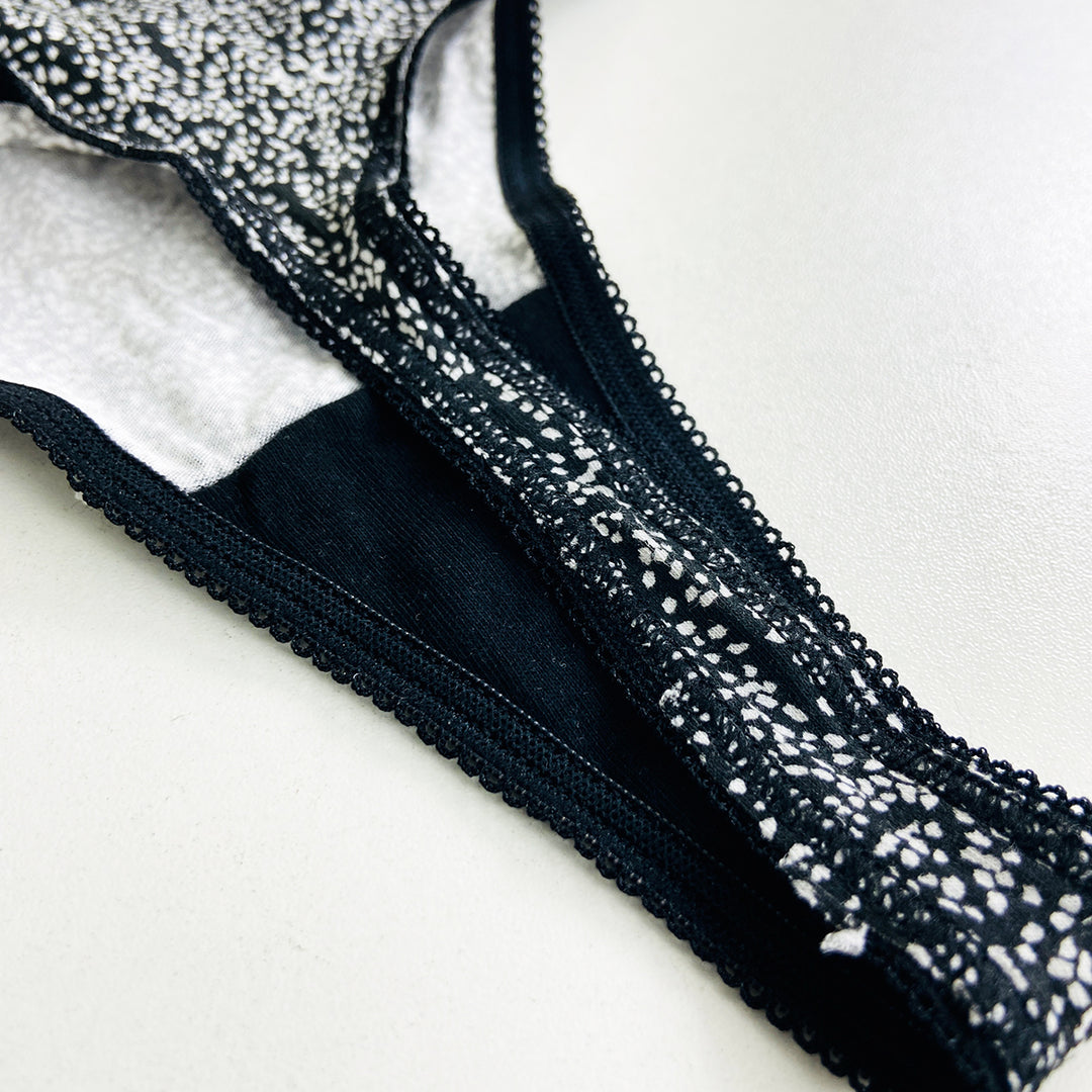 Ladies Mid Rise Lace Front Thong