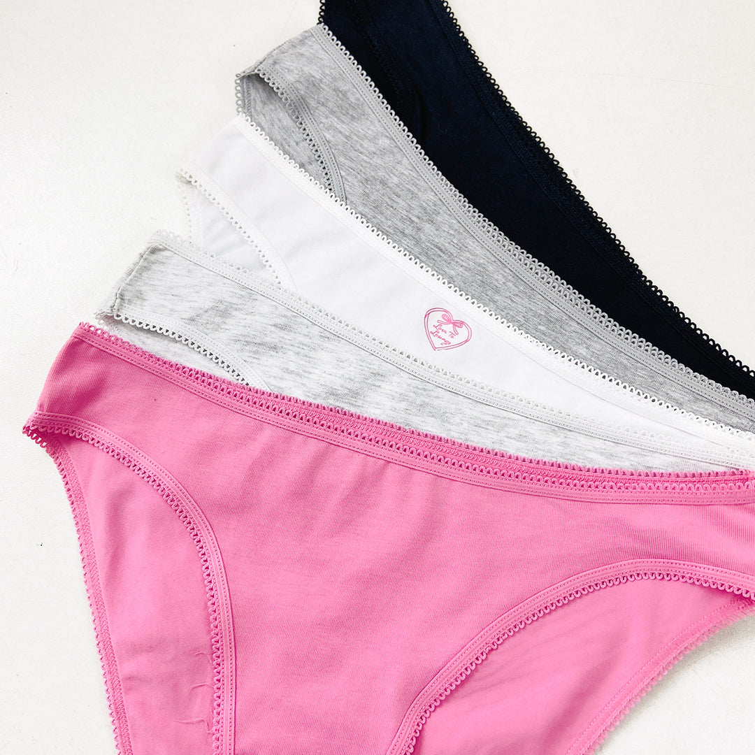 Pack of 5 Womens Premium Soft Cotton High-Leg Panties