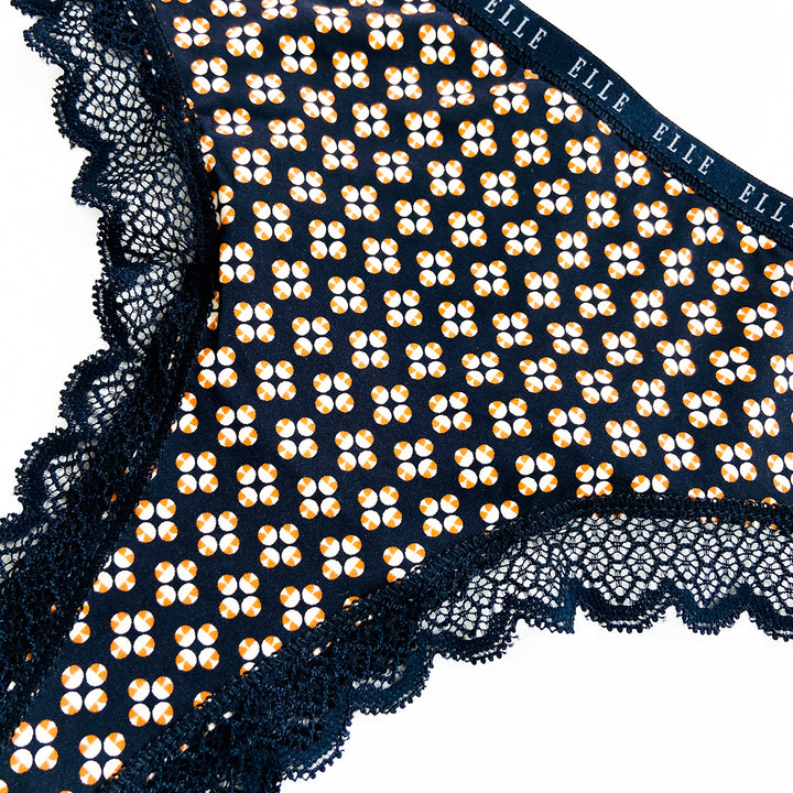 Ladies Mid Rise Microfiber Lace Thong