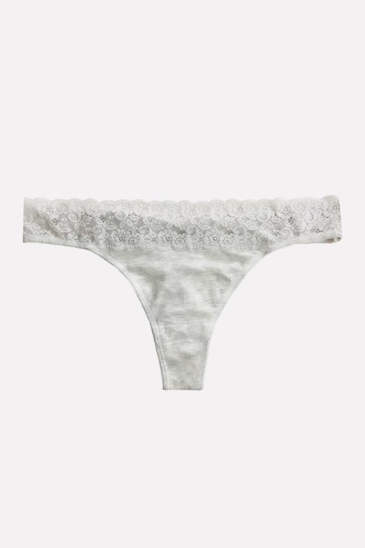 Ladies Mid Rise Lace Front Thong