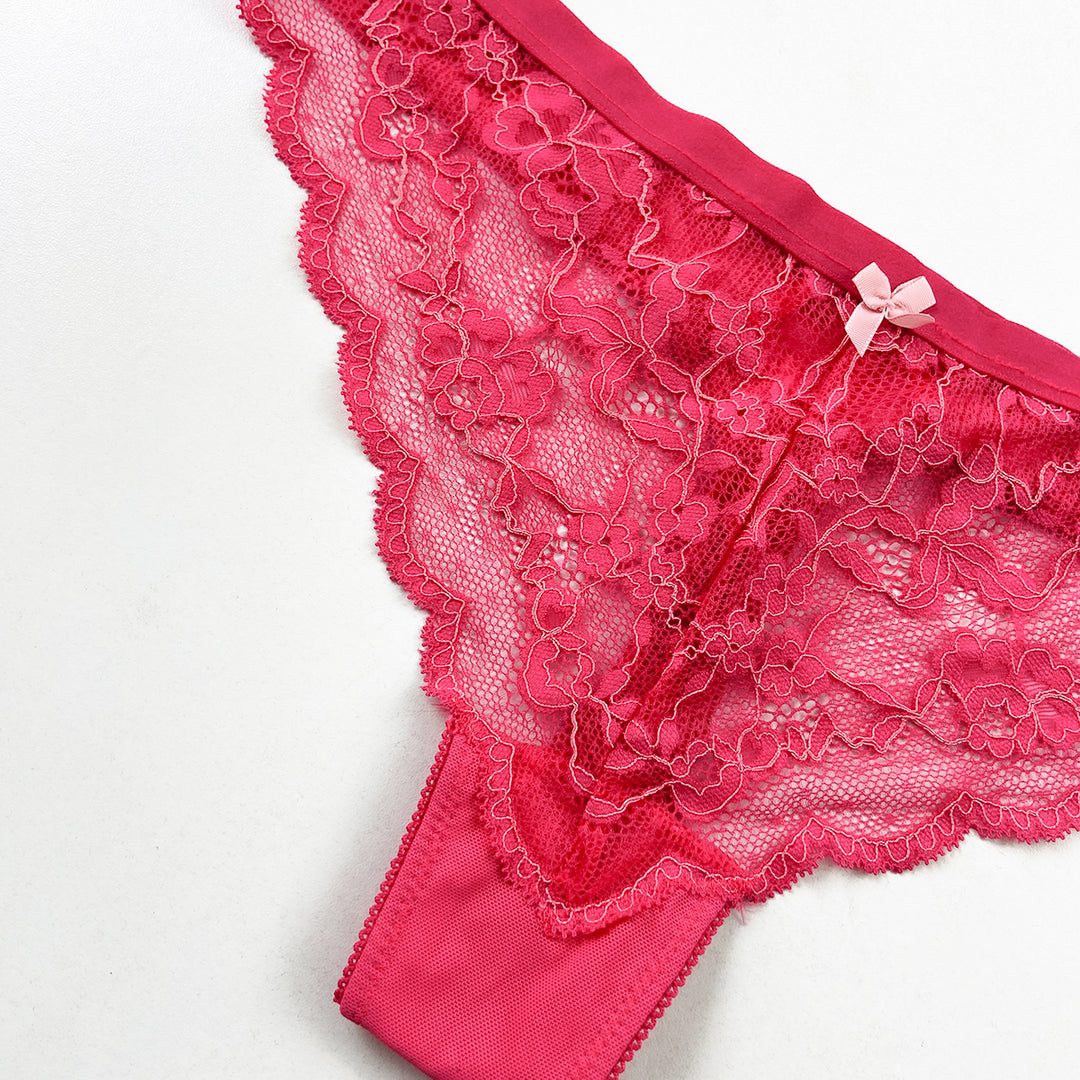 Ladies Mid Rise Lace Front Thong