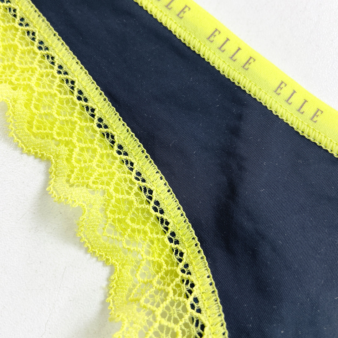 Ladies Mid Rise Microfiber Lace Thong