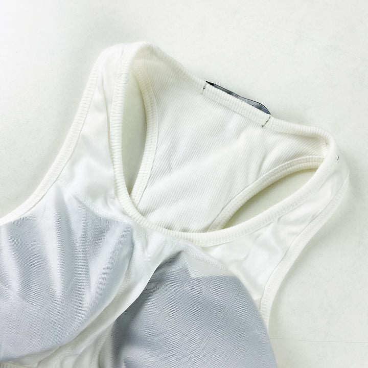 Womens Ribbed Built in Padded Bra Cotton Tank Top