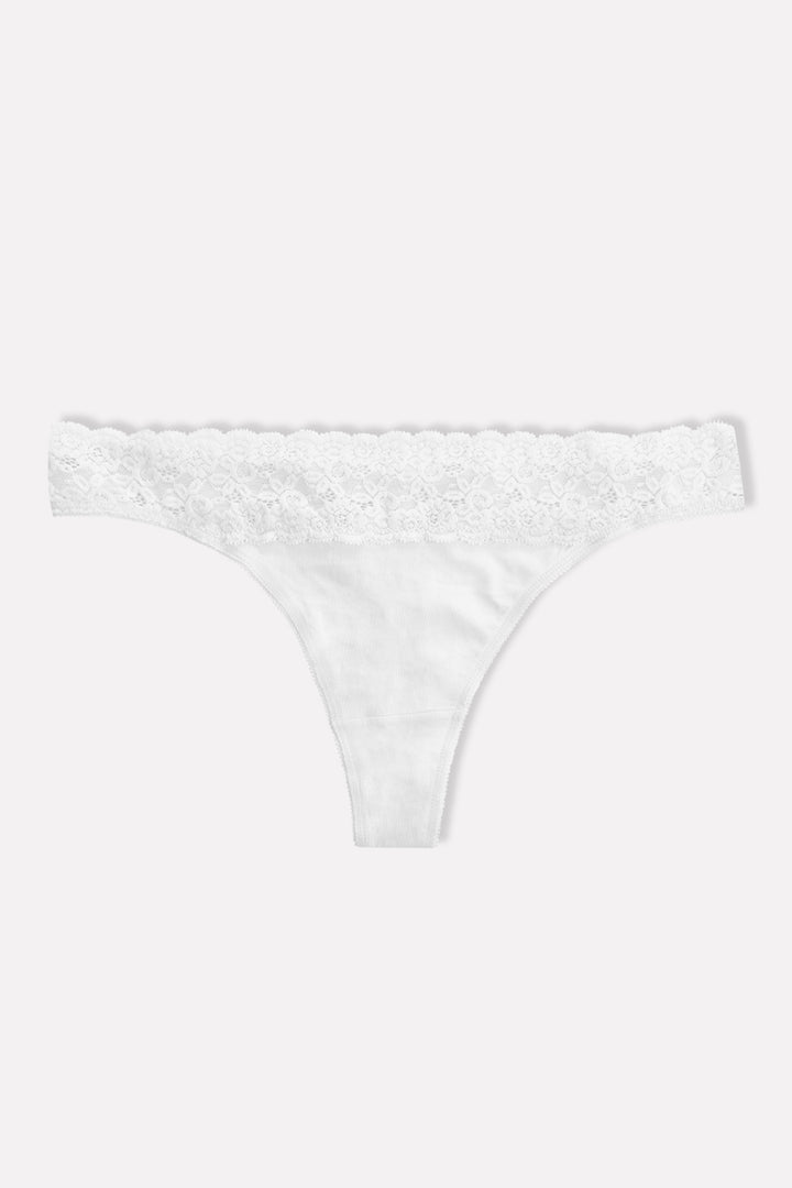 Ladies Mid Rise Lace Front Thong