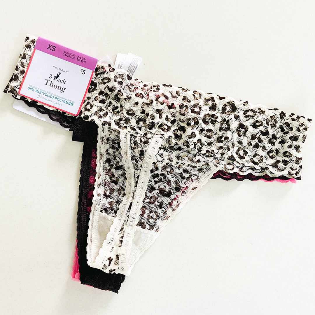 3pk Premium Lace Thongs