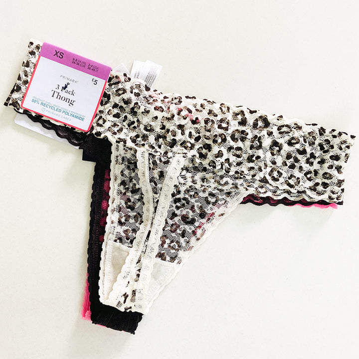 3pk Premium Lace Thongs