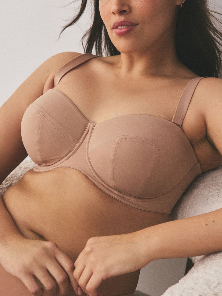 Womens Lightly Padded Strapless Multiway Underwired Bra
