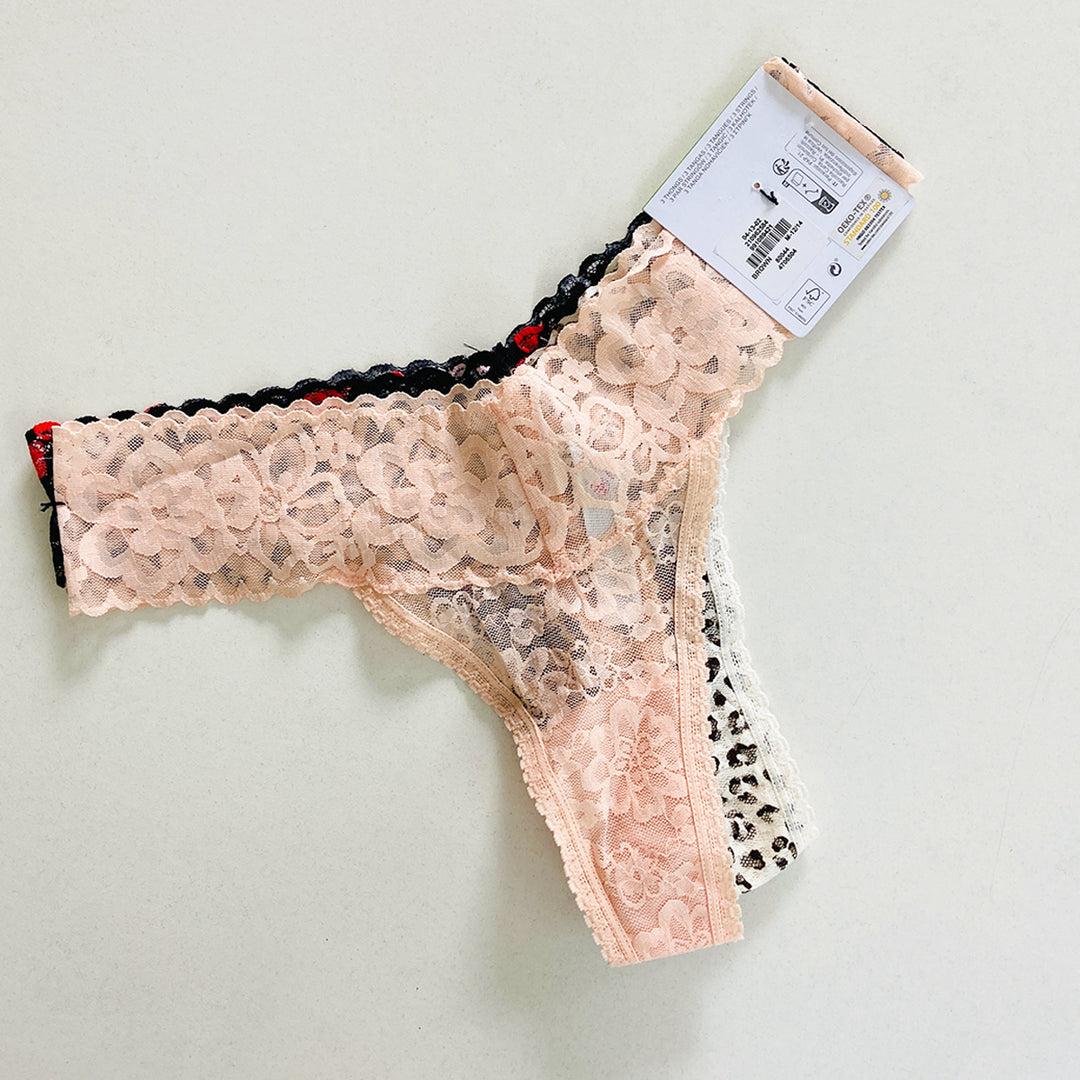 3pk Premium Lace Thongs