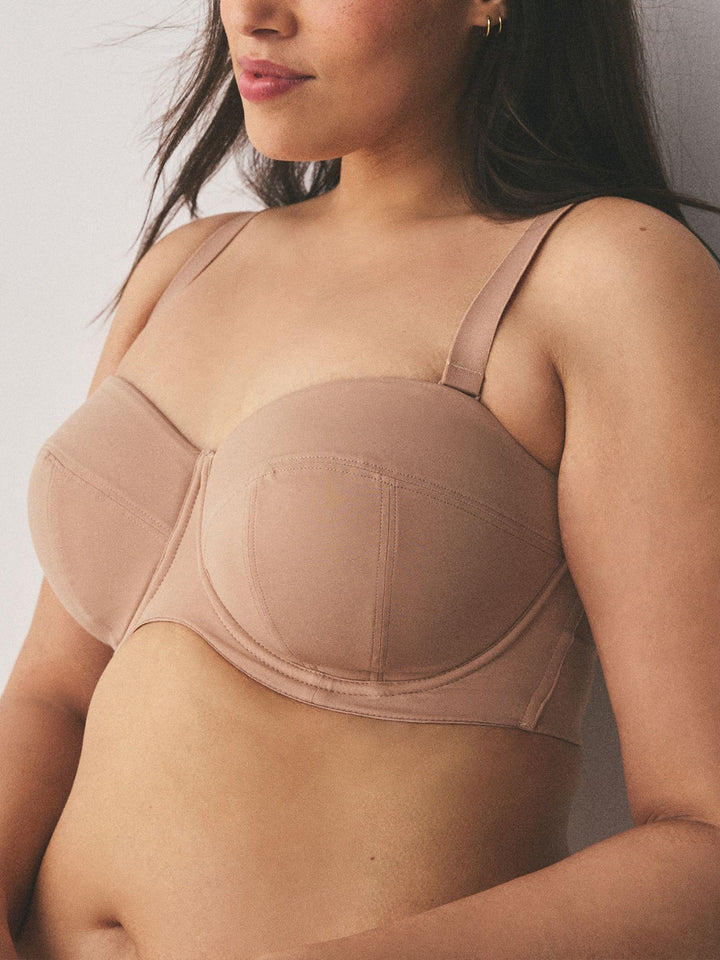 Womens Lightly Padded Strapless Multiway Underwired Bra
