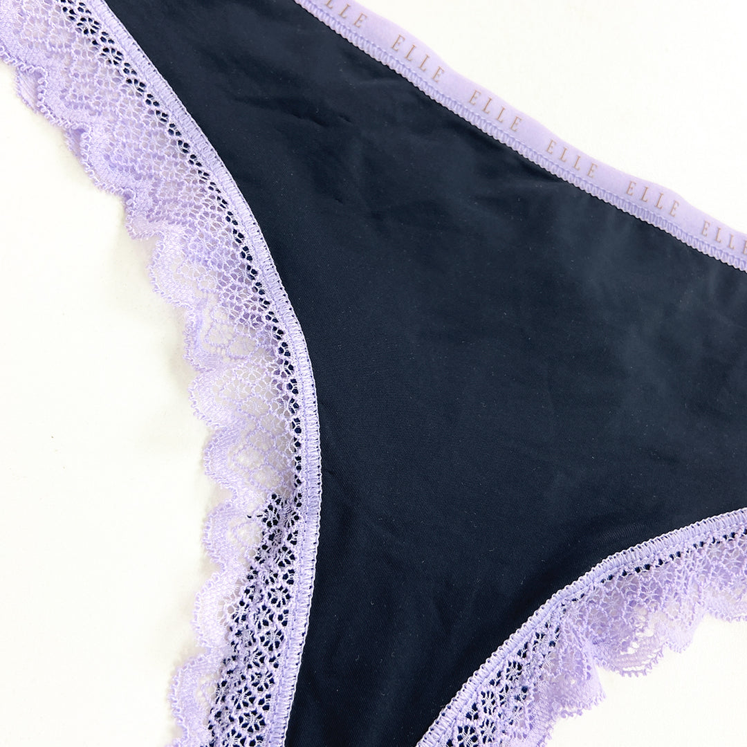 Ladies Mid Rise Microfiber Lace Thong