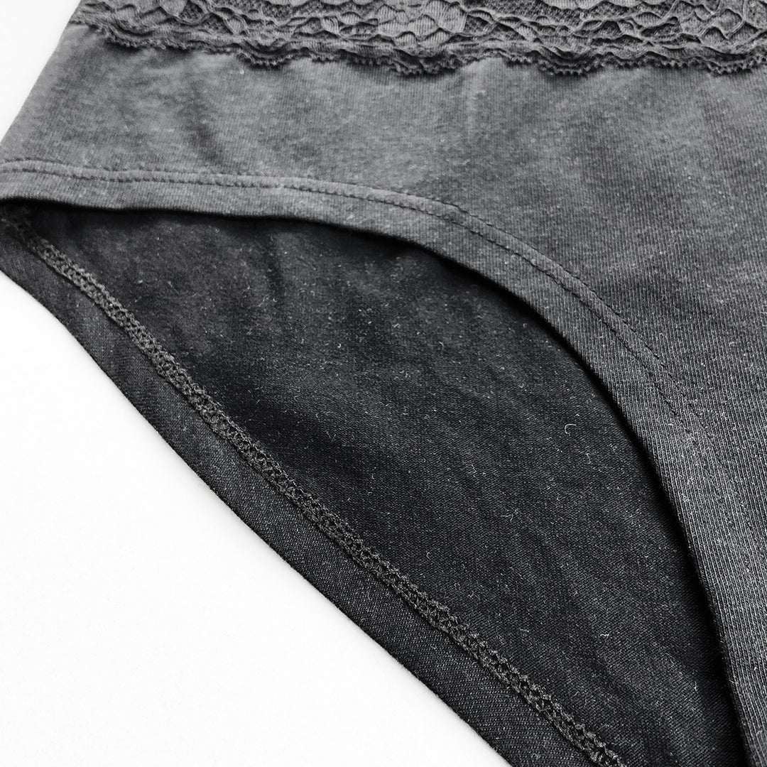 Ladies Front Lace  Mid Waisted Brief Panty