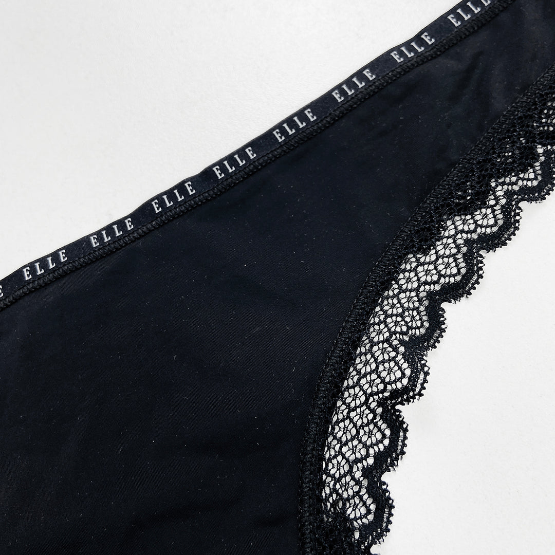Ladies Mid Rise Microfiber Lace Thong