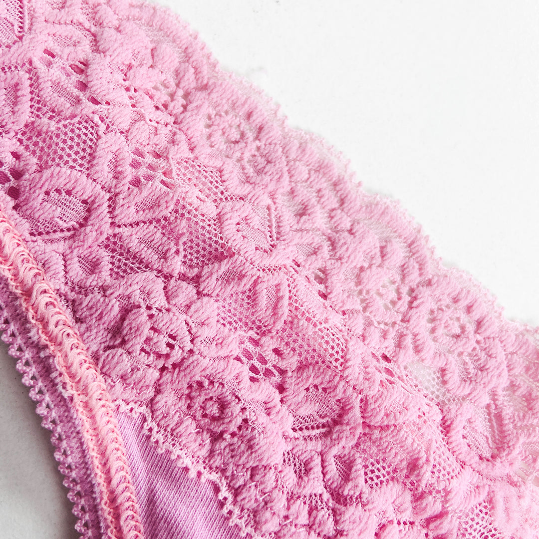 Ladies Mid Rise Lace Front Thong