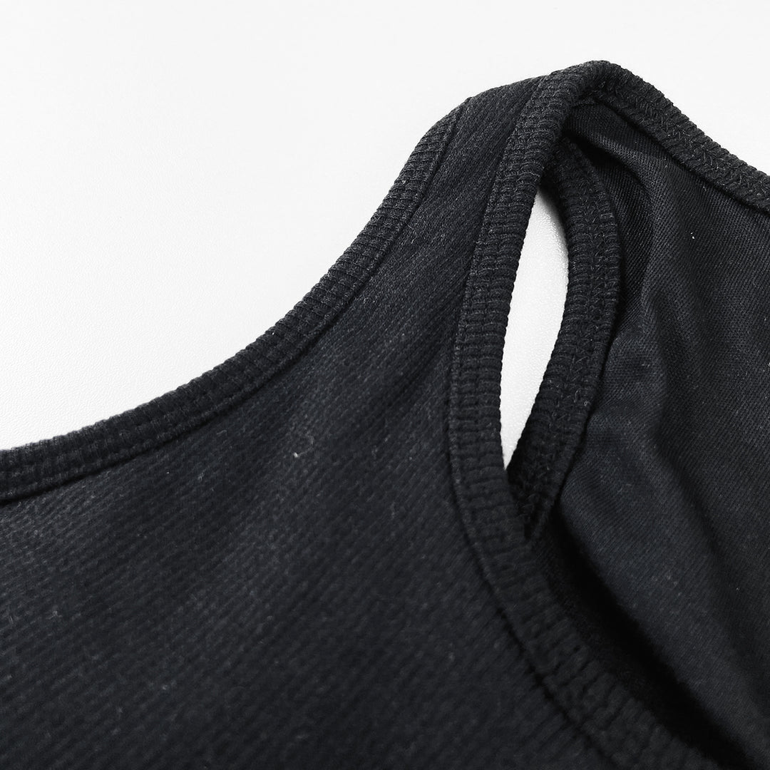 Womens Ribbed Built in Padded Bra Cotton Tank Top