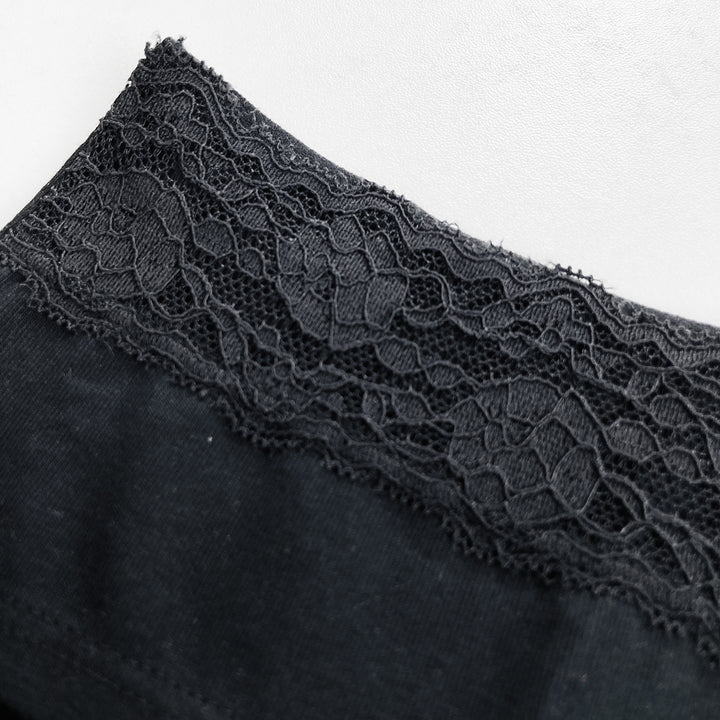 Ladies Front Lace  Mid Waisted Brief Panty