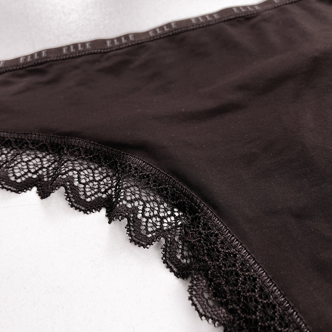 Ladies Mid Rise Microfiber Lace Thong