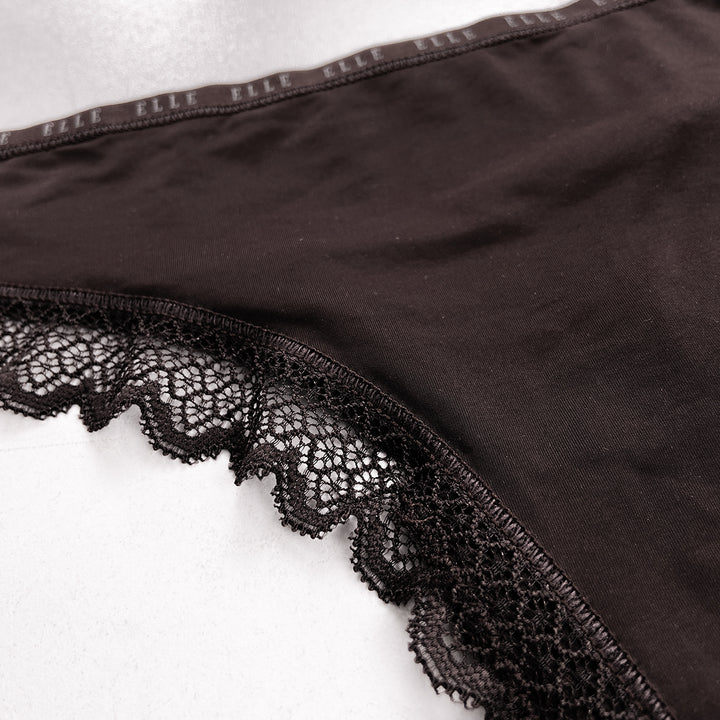 Ladies Mid Rise Microfiber Lace Thong