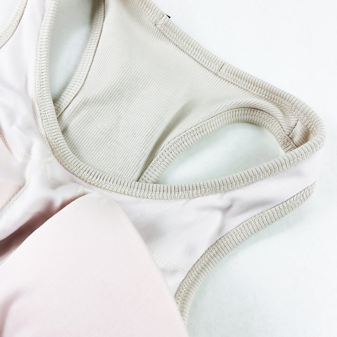 Womens Ribbed Built in Padded Bra Cotton Tank Top
