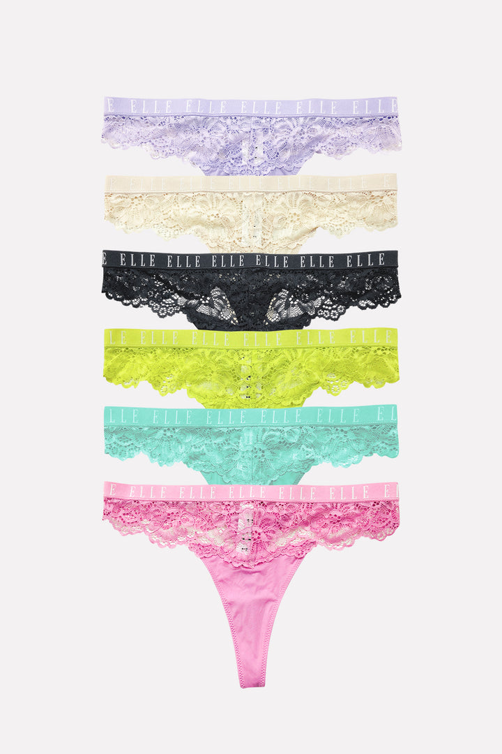 Women's Elegant Soft Stretch Floral Lace Comfortable Sexy Lace Thong Panty