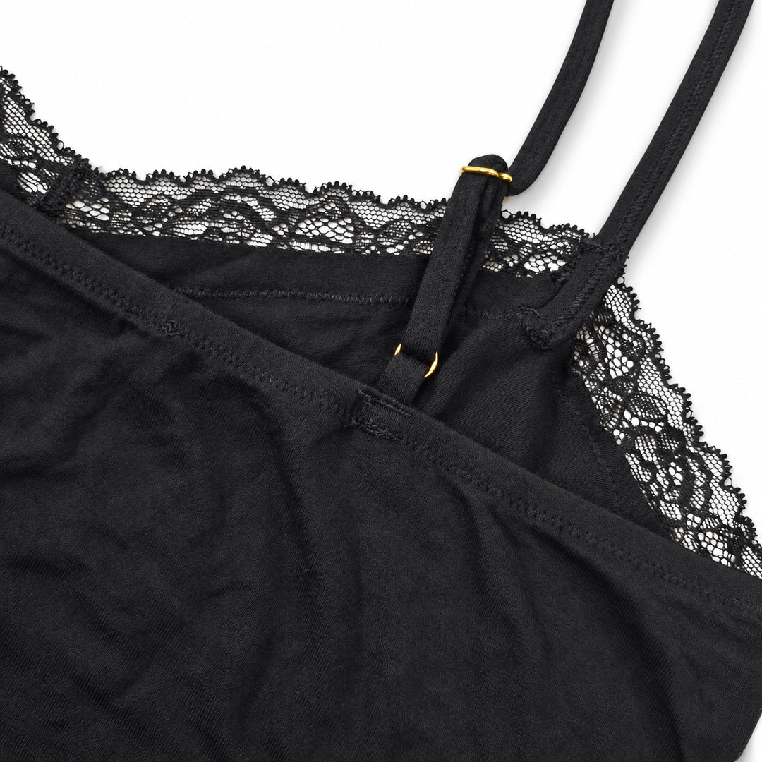 Women’s Lace Trim Camisole Adjustable Straps Tank Top