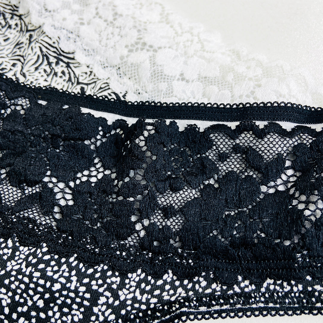 Ladies Mid Rise Lace Front Thong