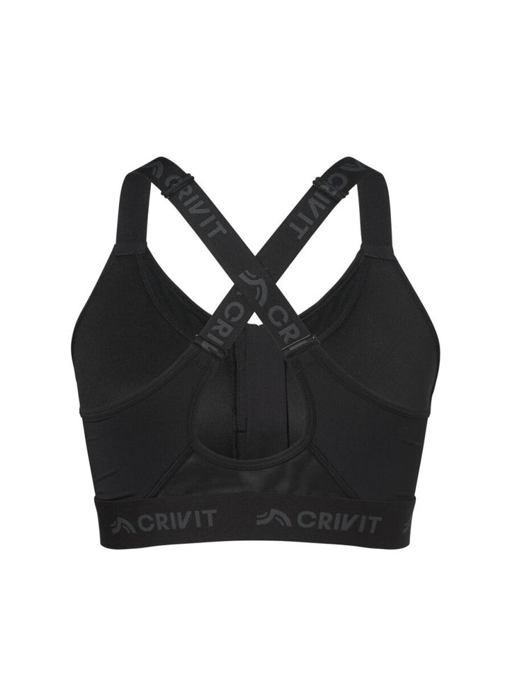 Womens High-Support Front Zip Sports Adjustable Straps Bra