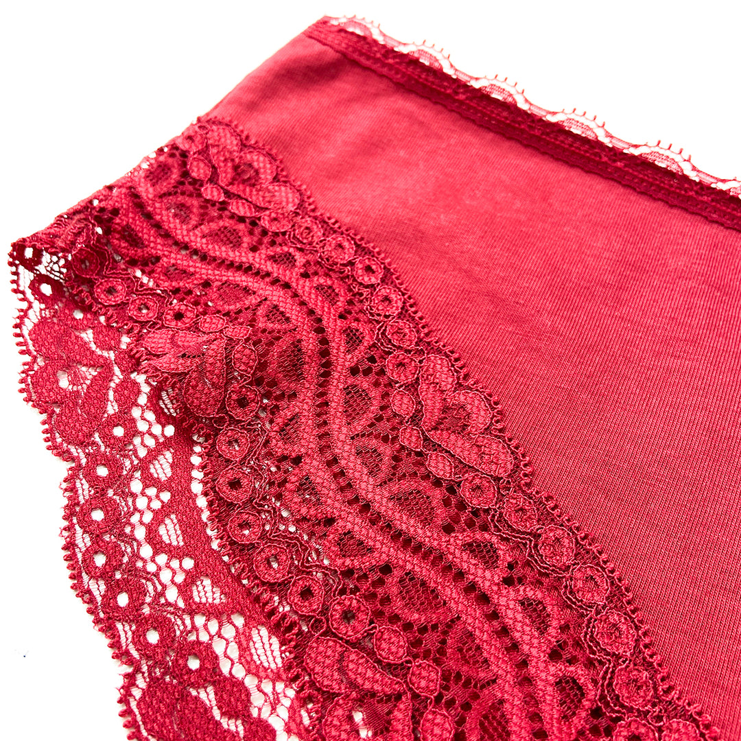 Pack of 3 Womens Premium Soft Stretch Fabric Floral Lace Panty