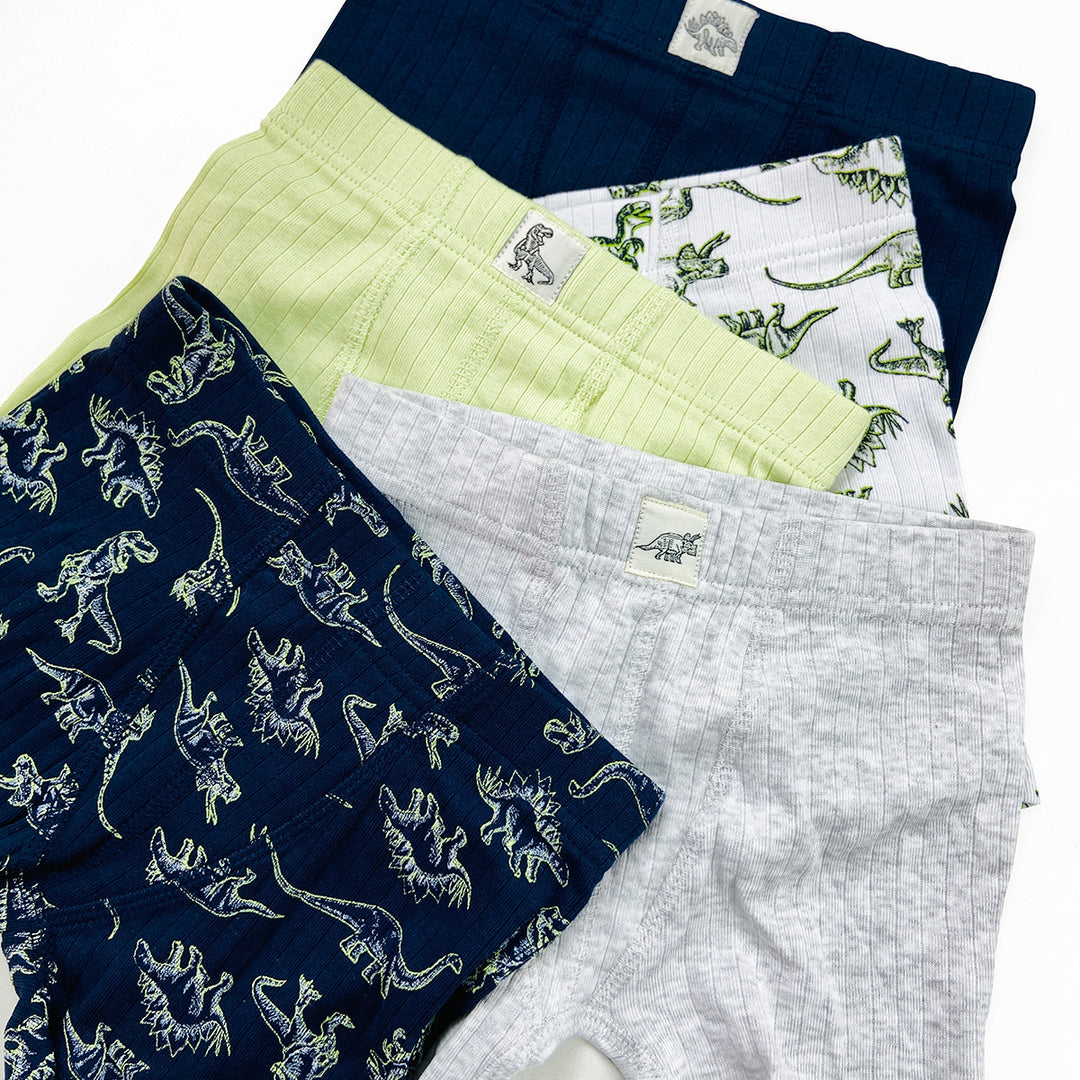 Pack of 5 Boys Soft Cotton Ribbed Boxer Underwear