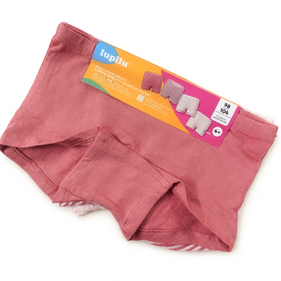 Pack of 4 Girls Cotton Stretch Boxer Underwear