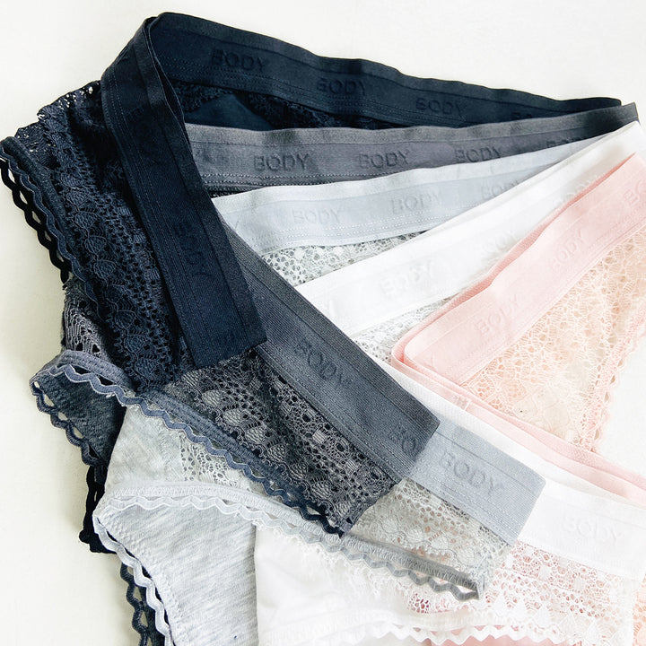 Ladies Mid Rise Cotton Lace Thong