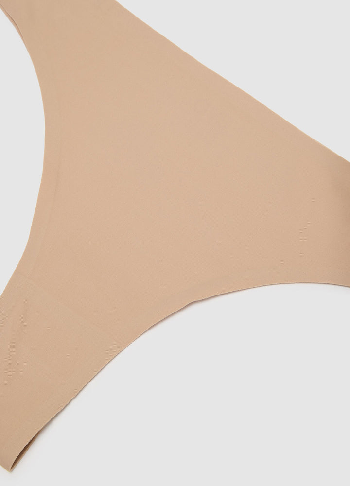 Womens Seamless Mid Rise Ultra Soft Invisible Brazilian Brief Panty