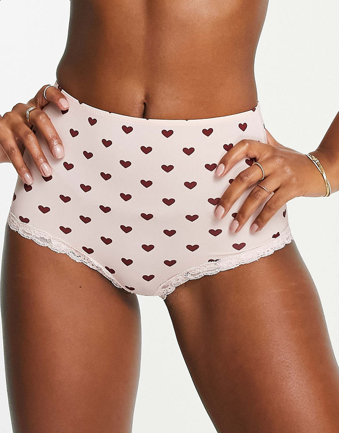 Ladies Whimsical High-Waisted Lace Trim Panties