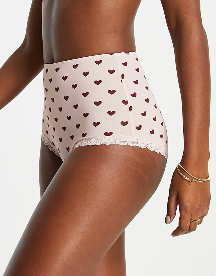Ladies Whimsical High-Waisted Lace Trim Panties