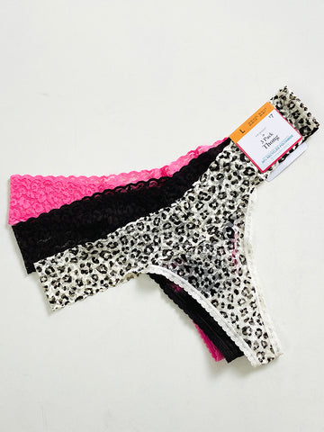 3pk Premium Lace Thongs