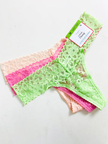 3pk Premium Lace Thongs