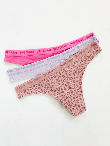 Pack of 3 Cotton Waistband Thongs