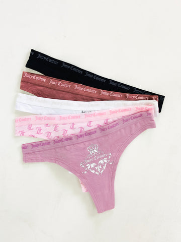 Pack of 5 Cotton Waistband Thongs