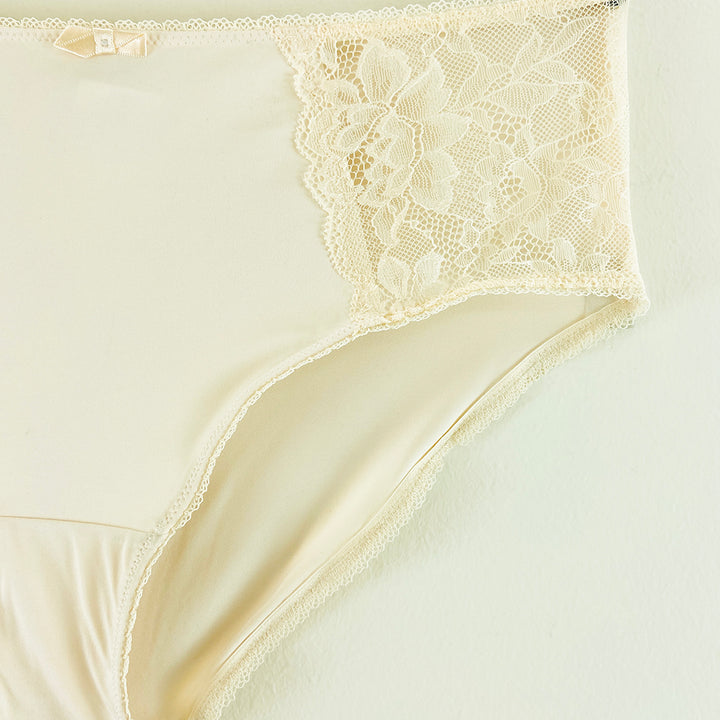 Womens High Waisted Stretch Lace Full Brief Panty