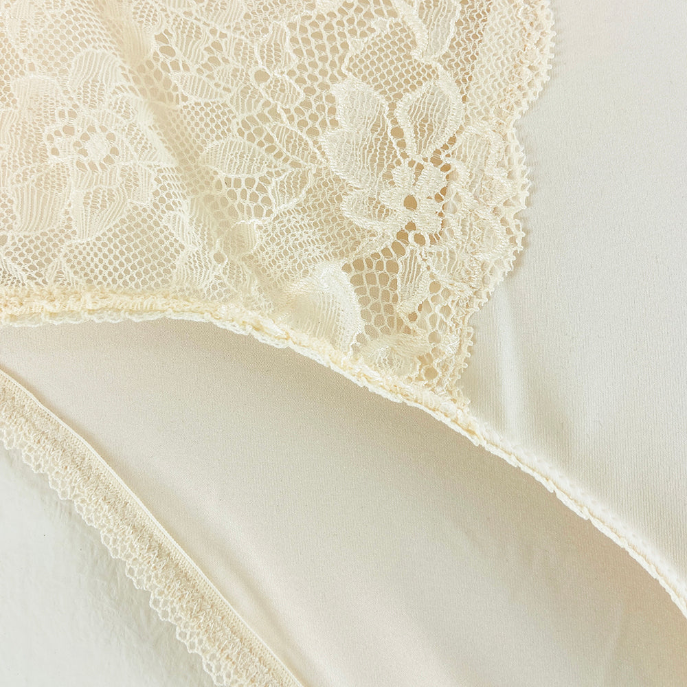 Womens High Waisted Stretch Lace Full Brief Panty