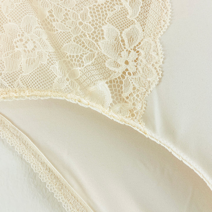 Womens High Waisted Stretch Lace Full Brief Panty