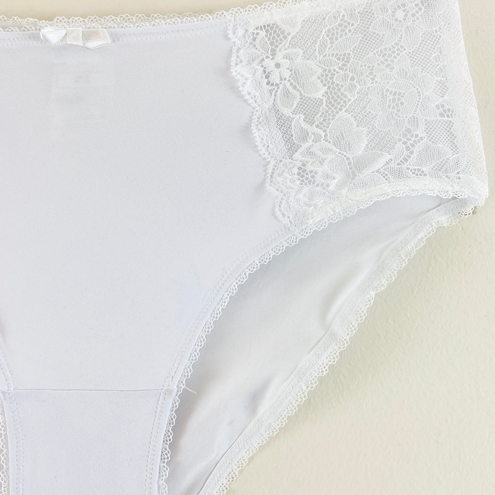 Womens High Waisted Stretch Lace Full Brief Panty