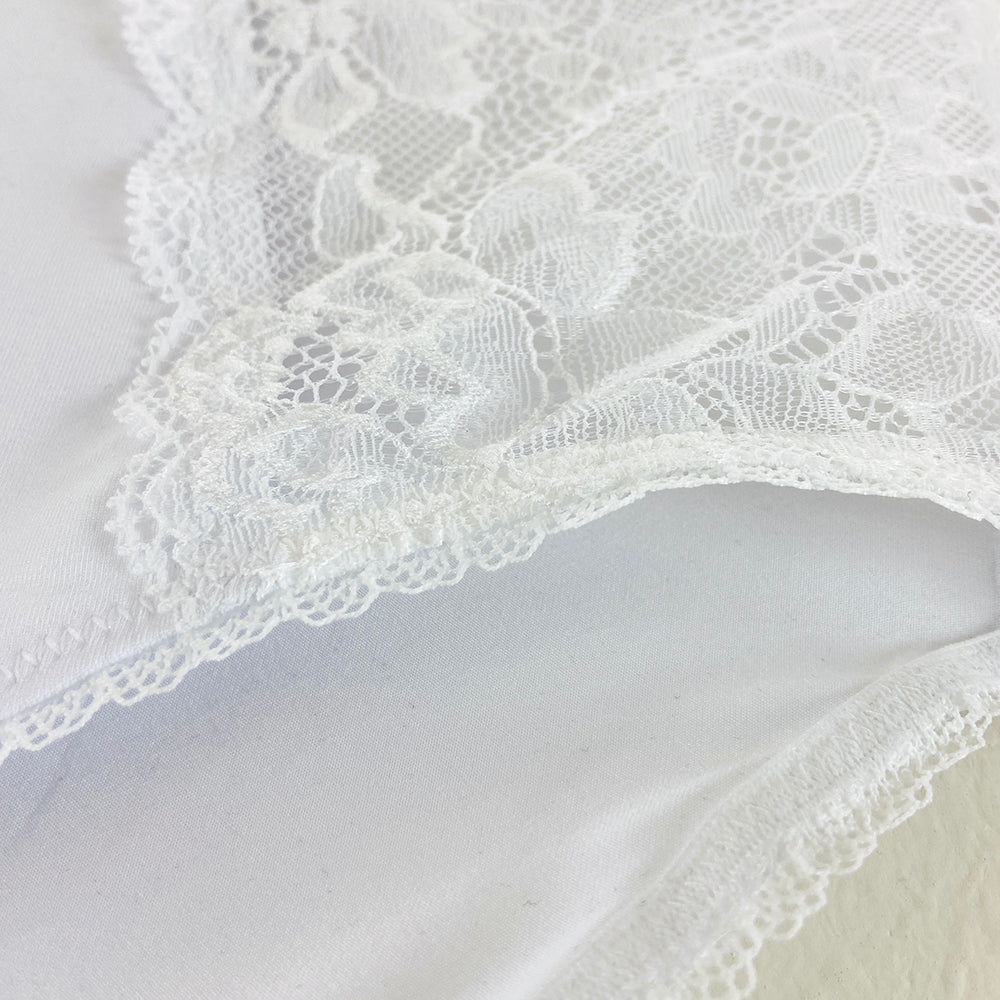 Womens High Waisted Stretch Lace Full Brief Panty