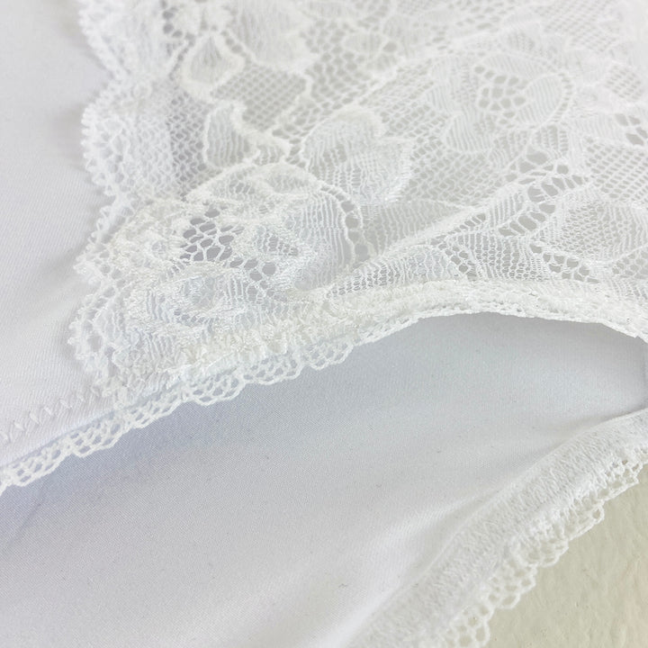 Womens High Waisted Stretch Lace Full Brief Panty