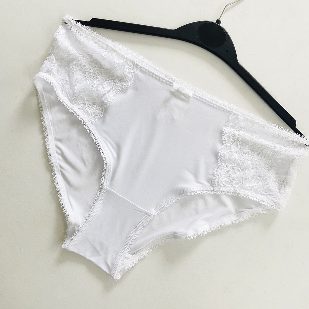 Womens High Waisted Stretch Lace Full Brief Panty