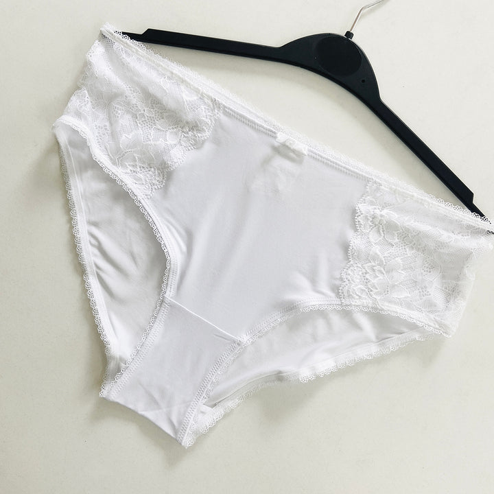 Womens High Waisted Stretch Lace Full Brief Panty